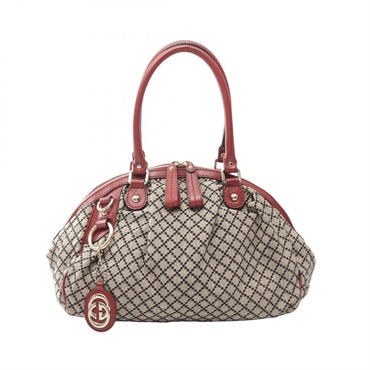 GUCCI Sukey Diamante Handbag 223974 canvas leather Beige Red Black Used Women