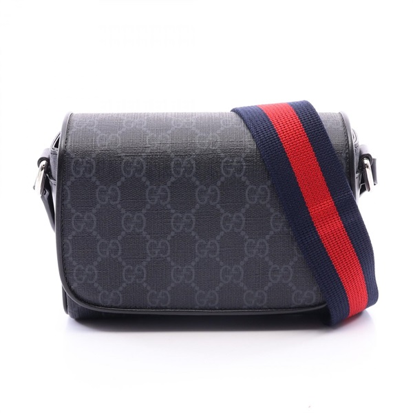 GUCCI GG Supreme Super Mini Bag Shoulder Bag 791741 canvas leather Black Used