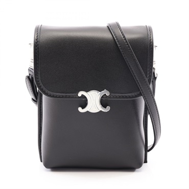 CELINE Vertical Pouch Soft Triomphe Shoulder crossbody Bag L105A3M6238SI leather