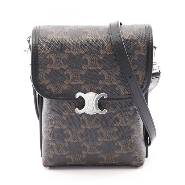 CELINE Vertical Pouch Soft Triomphe Shoulder crossbody Bag L105A4K1638SI canvas
