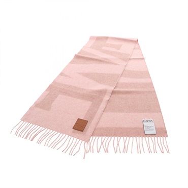 LOEWE Anagram Scarf wrap shawl FSA3SS1W048373 cashmere Pink Brown preowned Women