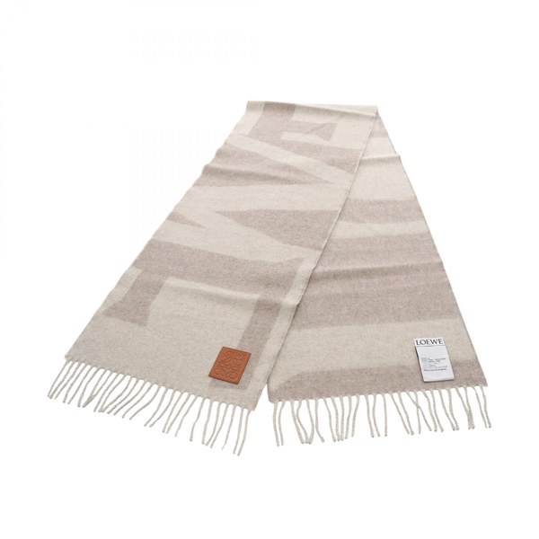 LOEWE Anagram Scarf shawl wrap FSA3SS1W041535 cashmere Gray preowned Women