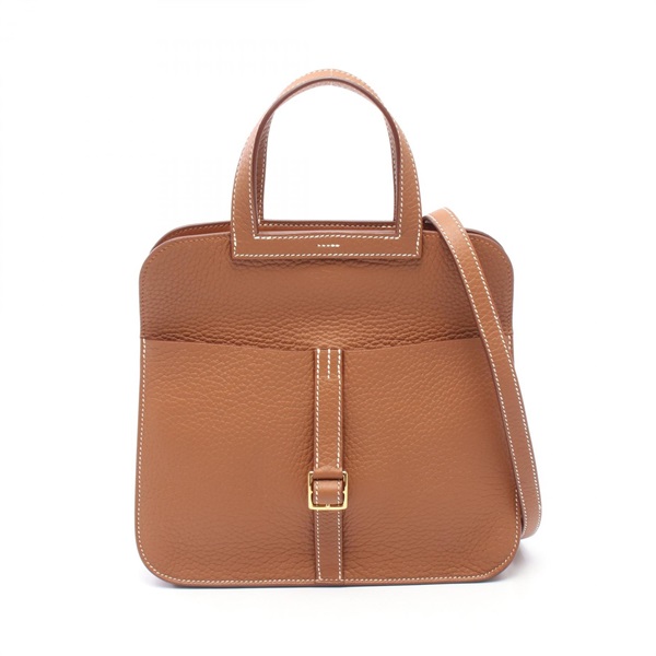 HERMES Halzan 25 Crossbody Handbag 082027CC Clemence leather Gold GHW Used W