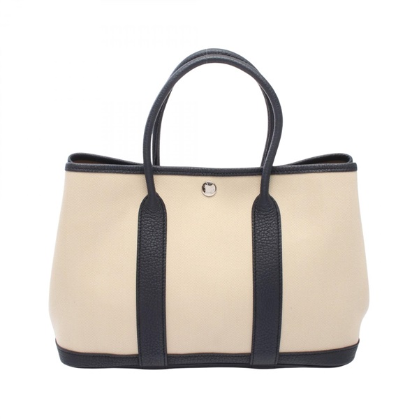HERMES Garden party TPM Tote hand Bag D 066606CK Toile Chevrons Negonda SHW