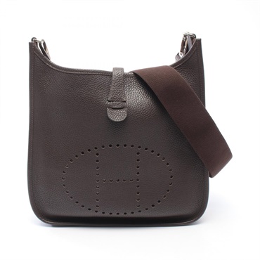 HERMES Evelyne 1 PM Shoulder hand Bag J Taurillon Clemence Ebene Used Women SHW