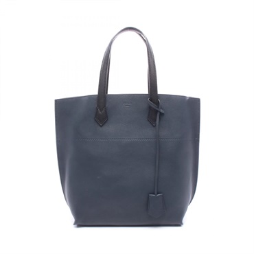 FENDI All In Shopping Tote Shoulder Handbag 8BH260 leather Navy Black Used Women
