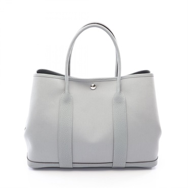 HERMES Garden party PM Tote hand Bag K Negonda Toile Officier SHW Gris pantin