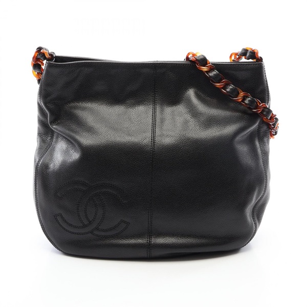 CHANEL COCO Mark Shoulder hand Bag Grained Calfskin leather Black Used Women