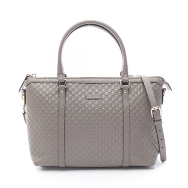 GUCCI Micro Gucci Shima Shoulder Crossbody Handbag 449656 leather Gray Used GG