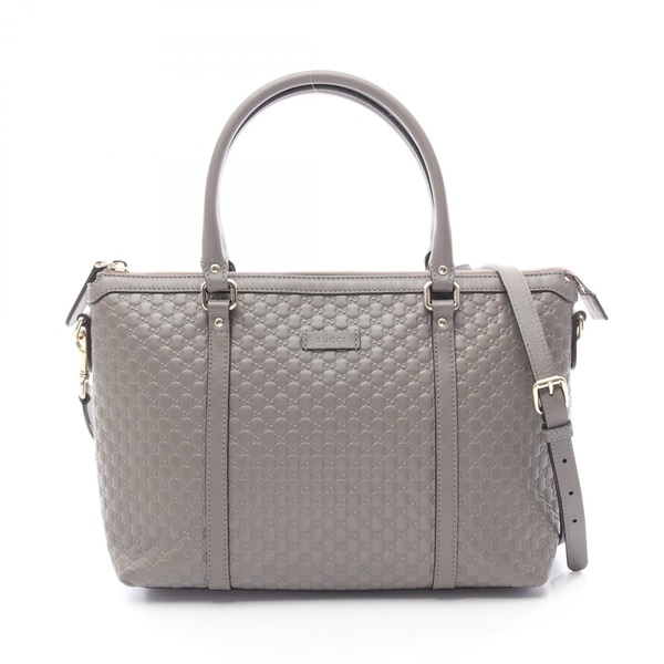 GUCCI Micro Gucci Shima Shoulder Crossbody Handbag 449656 leather Gray Used GG