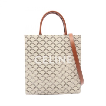 CELINE Medium Vertical Cabas Triomphe Shoulder Crossbody Tote Bag canvas Used