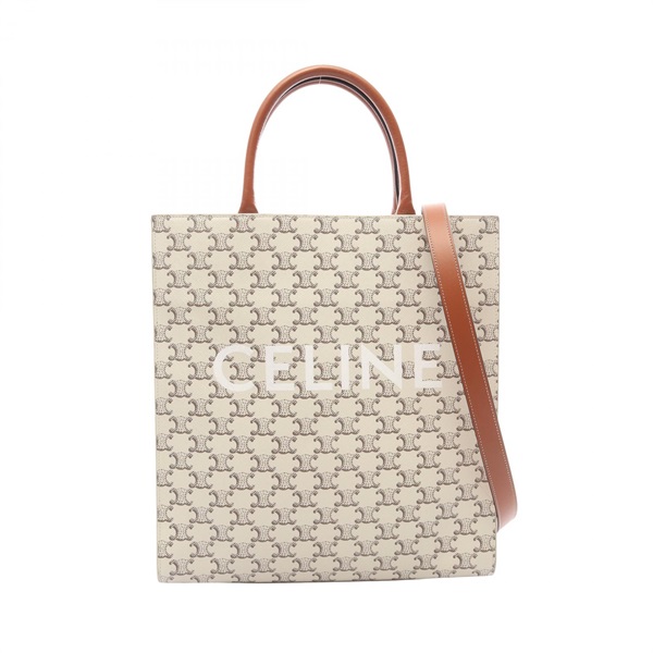 CELINE Medium Vertical Cabas Triomphe Shoulder Crossbody Tote Bag canvas Used