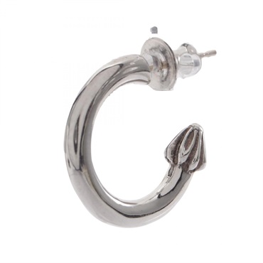CHROME HEARTS Plain hoop Pierced earring Silver925 K14 Gold Used
