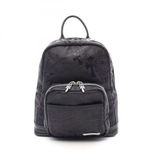 CHROME HEARTS 7TH GRADE MINI Rucksack Backpack Nylon leather Black Used mens