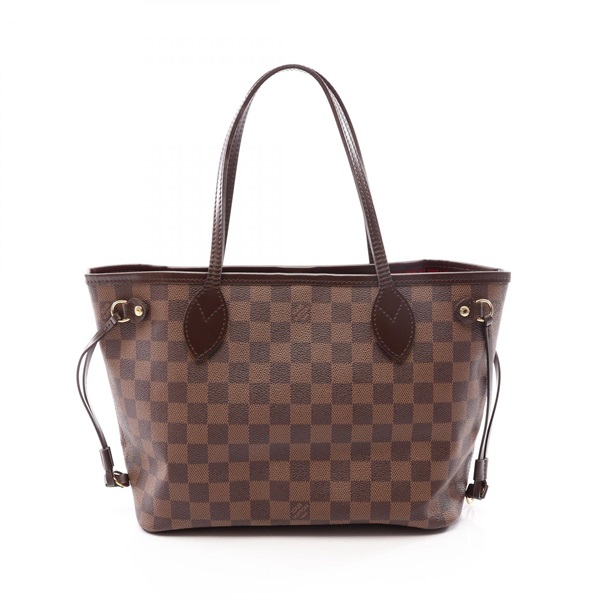 LOUIS VUITTON Neverfull PM Tote hand Bag N51109 Damier leather Ebene Used Women
