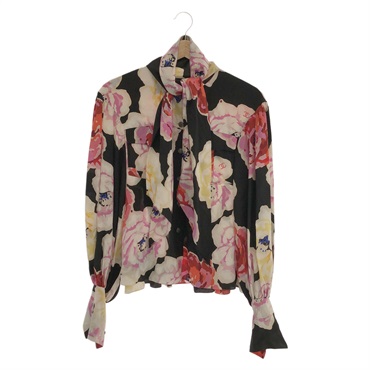 CHANEL Tops blouse shirts P41025V29700 silk Black Used Women #34