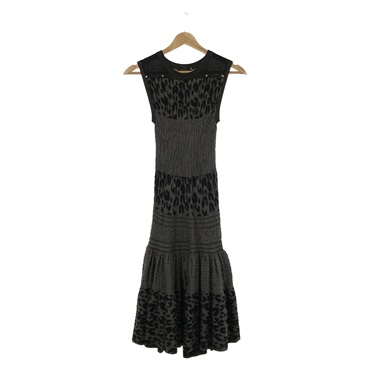 LOUIS VUITTON one piece dress XS size sleeveless silk Gray Used LV