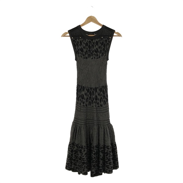 LOUIS VUITTON one piece dress XS size sleeveless silk Gray Used LV