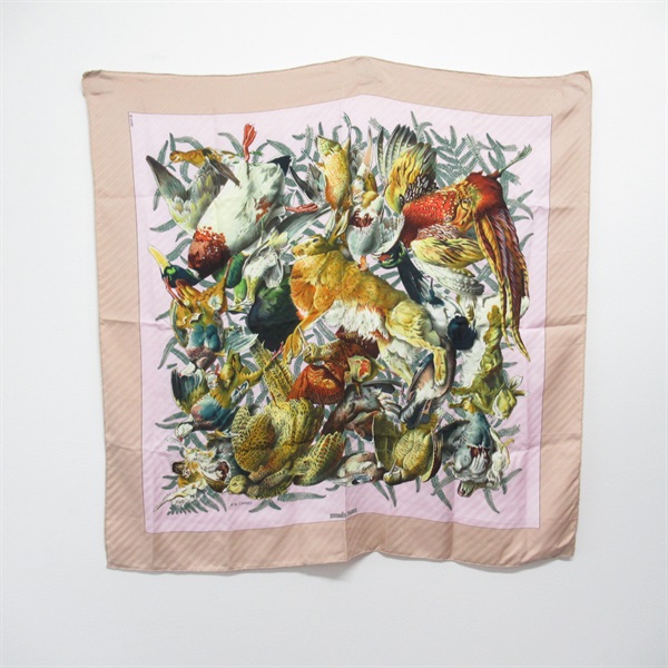 HERMES Carre90 scarf silk Pink Used Women