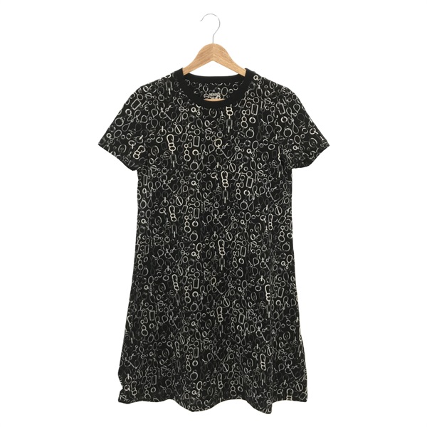 HERMES Cut dress one piece cotton Black Used Women size 34