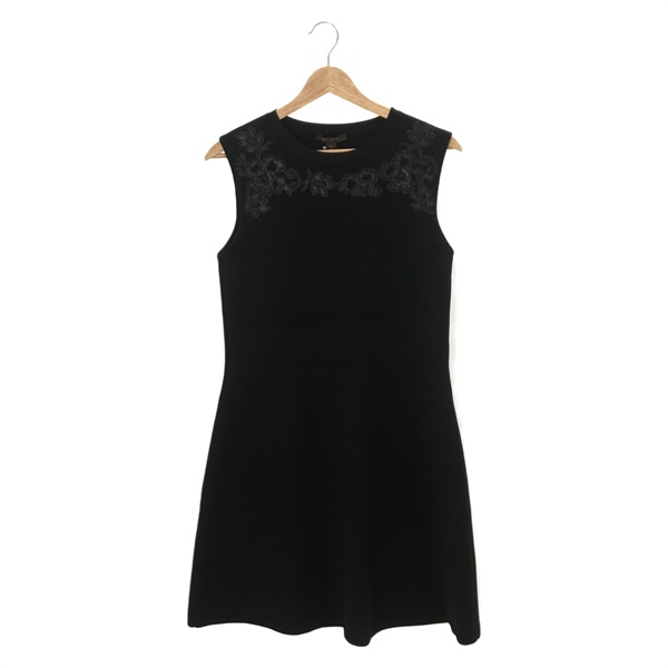 LOUIS VUITTON Dress one piece RW172W Rayon Black Used Women size M