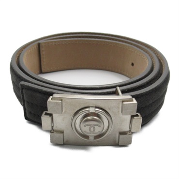 CHANEL Belt B12A #80 ceinture Suede Gray Used