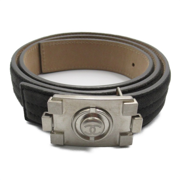 CHANEL Belt B12A #80 ceinture Suede Gray Used