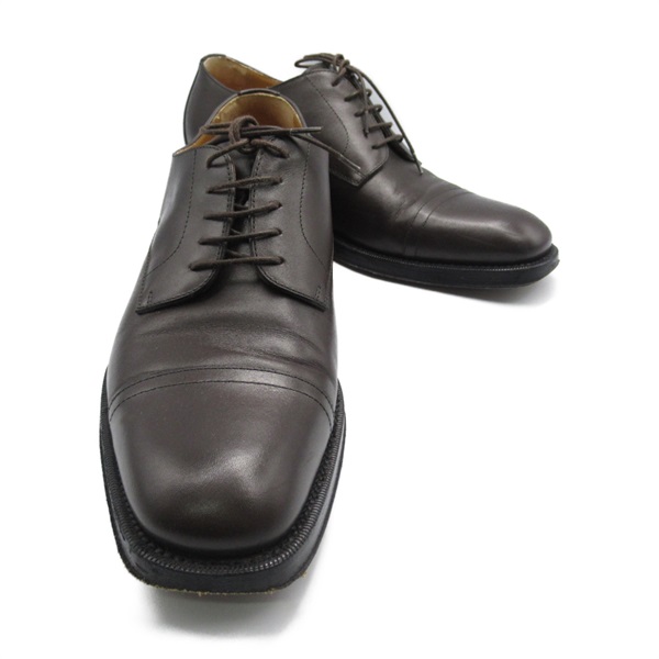 HERMES men's leather shoes Brown Used mens size 40 1/2