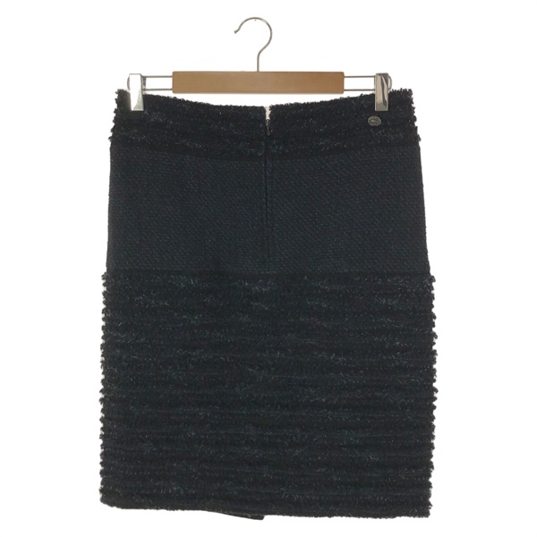 CHANEL Skirt P44288V32666 wool Black Used Women size 40 CC Coco