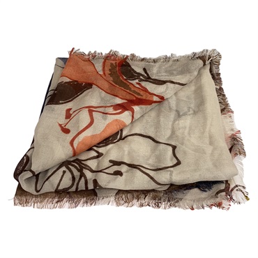 Loro Piana Scalf stole wrap Cashmere silk Brown Used unisex