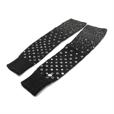 CHANEL Arm sleeves cover P57712K07599 wool Black Used