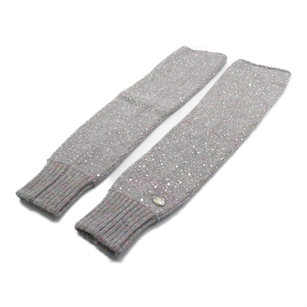 CHANEL Arm warmer P57712K07588 wool cotton cashmere Gray Used Women size M