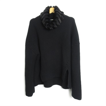 FENDI Turtleneck Sweater knitwear Cashmere Black Used Women