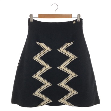 CHANEL skirt #42 jupe P55435K07229 wool Black Used