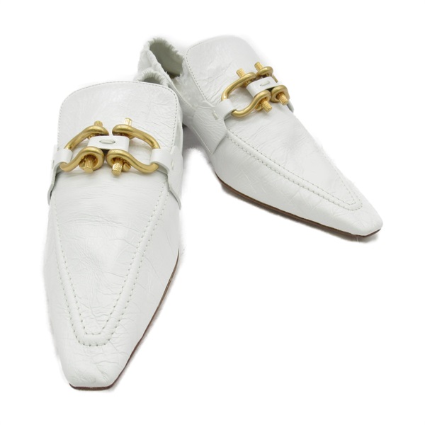 BOTTEGA VENETA loafers Shoes Mules leather White Used Women #39
