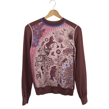 HERMES sweater knitwear silk Bordeaux Used Women size 34