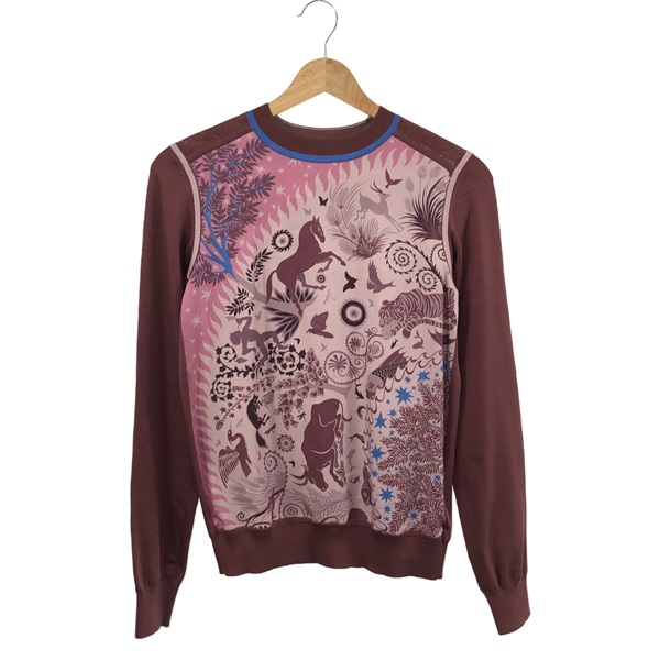 HERMES sweater knitwear silk Bordeaux Used Women size 34