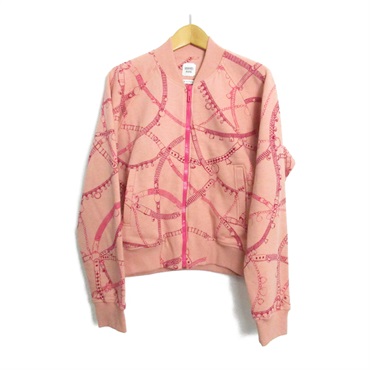 HERMES sweat blouson jacket #36 cotton Pink Used Women