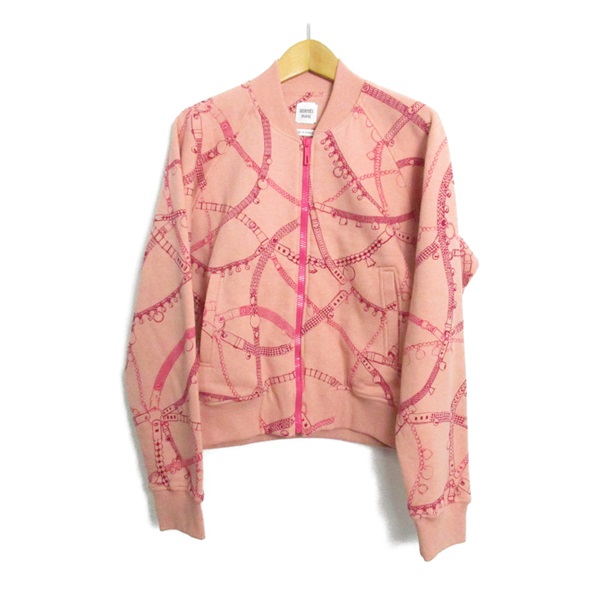 HERMES sweat blouson jacket #36 cotton Pink Used Women