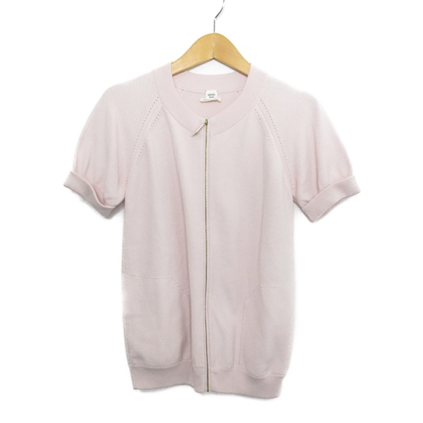 HERMES Short sleeve knitwear cotton silk Pink Used Women size 34