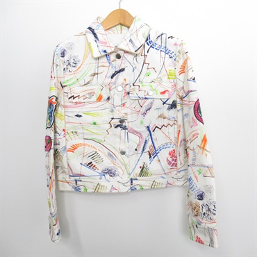 HERMES Denim Jacket cotton White Used Women size 36