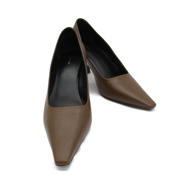 THE ROW pumps Heels BLA-30240-A Calfskin Brown Used Women #38