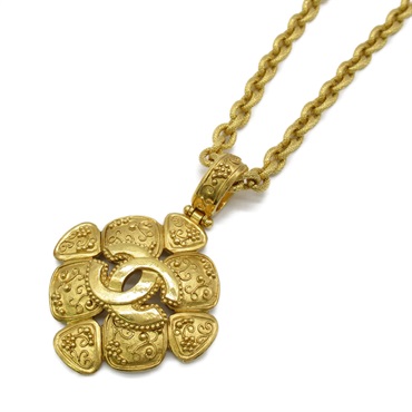 CHANEL CC Necklace Pendant 96A Gold Plated Used Coco