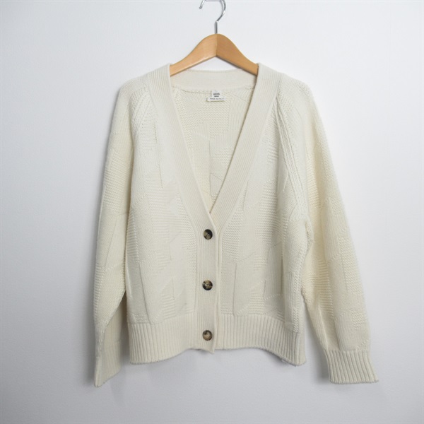HERMES cardigan knitwear v-neck #34 H3H2701D4A334 wool White Used
