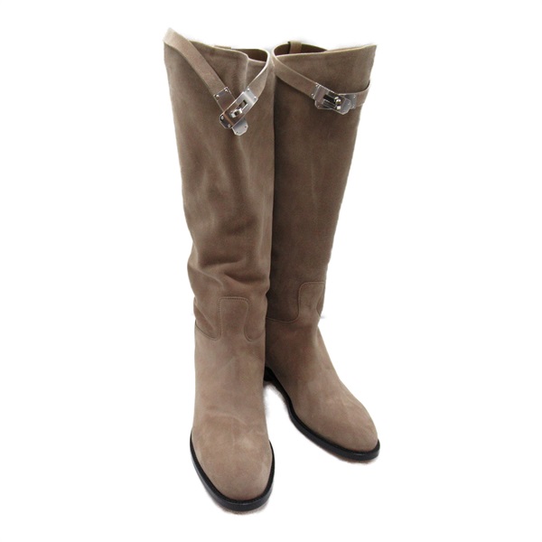HERMES Knee-high boots AF221103Z 2110 Suede Beige Used Women #39