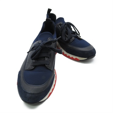 HERMES sneakers Shoes leather Navy Used Women #40