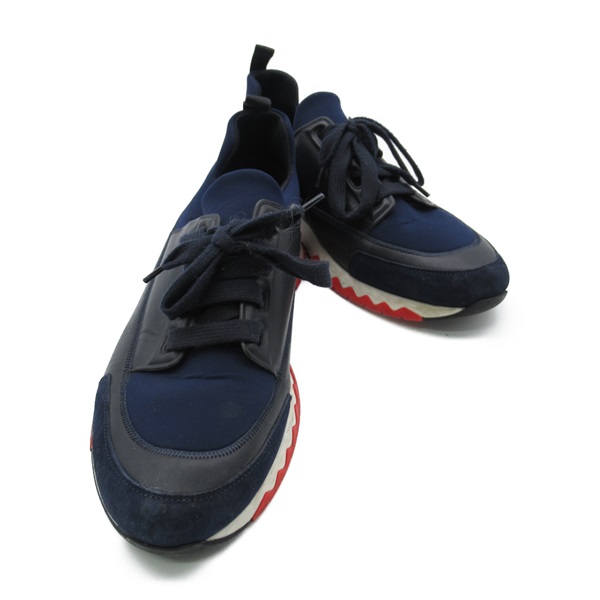 HERMES sneakers Shoes leather Navy Used Women #40