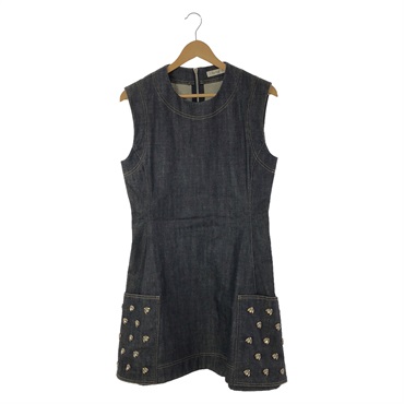 Christian Dior one piece dress #46 sleeveless 6A22604L1317 cotton Blue Used