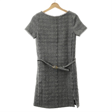 GUCCI Dress with belt wool Blue Used Women size 36