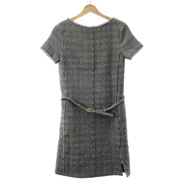 GUCCI Dress with belt wool Blue Used Women size 36